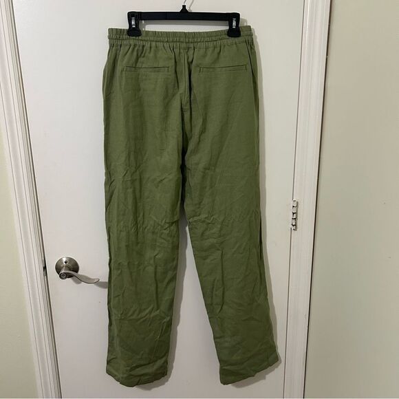 Love Tree | Olive Green Linen Women's Pants | Size Large NWT - Picture 4 of 4